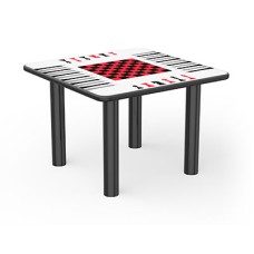 Table, Square Dura-Edge, Game Top, Steel-Legs, 36" x 36"