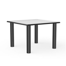 Table, Square Vinyl-Edge, Plain, Top, Steel-Legs, 42" x 42"