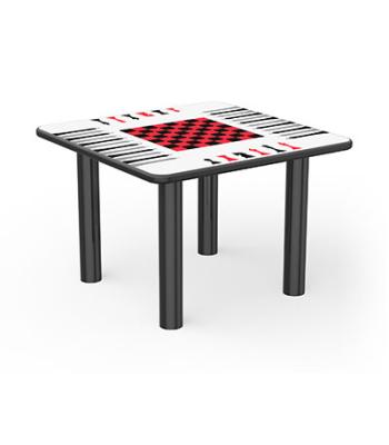 Table, Round Dura-Edge, Game Top, Steel-Legs, 48"