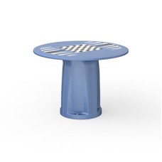 Endurance Round Base Table, 42" Round Top, Game Top, Blue Grey