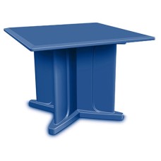 Endurance Table 42" Square X-Base Flame Retardant, Blue Grey