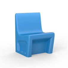 Sentinel Armless Chair-Floor Mount, Gangable, Blue Grey