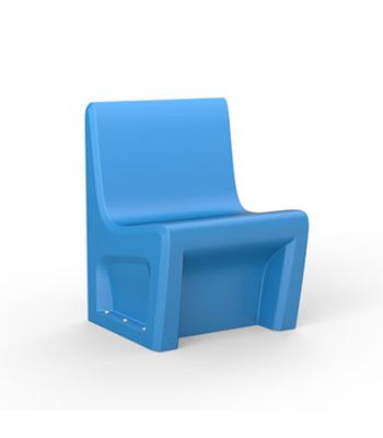 Sentinel Armless Chair Floor Mount, Gangable with Access Door, Blue Grey