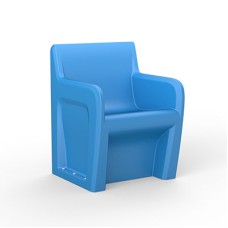 Sentinel Arm Chair-Floor Mount, Gangable, Blue Grey