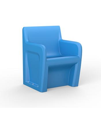Sentinel Arm Chair Floor Mount, Gangable with Access Door, Blue Grey