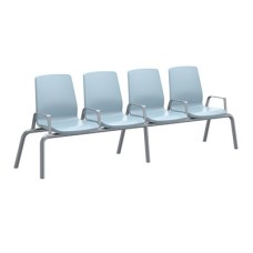 Structured Seating 4 Seats With Arms, Glides, Blue Grey