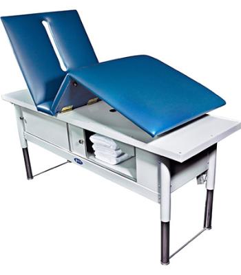 Tri W-G Treatment Table, Motorized Hi-Lo, Raised Back/Knee, 28" x 80", 500 Ib capacity