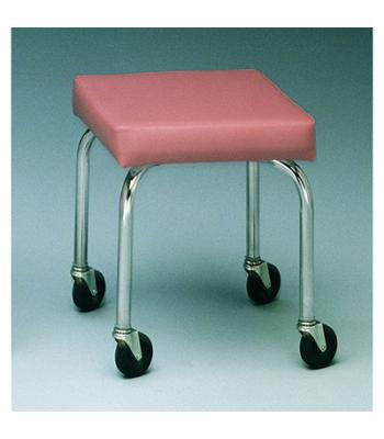 Mobile stool, no back, square top, 18" H, specify upholstery color