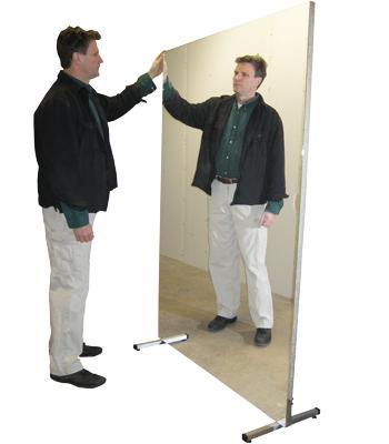 Glassless Mirror, Stationary with Stand, Vertical, 24" W x 96" H