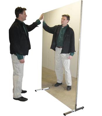 Glassless Mirror, Stationary with Stand, Vertical, 48" W x 72" H