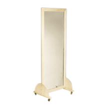Glass mirror, mobile caster base, vertical, 28" W x 75" H