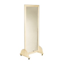 Glass mirror, mobile caster base, vertical, 22" W x 60" H