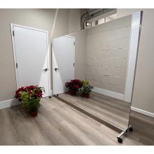 Glassless Mirror, Floor Stand and Corkboard Back Panel, 24" W x 96" H