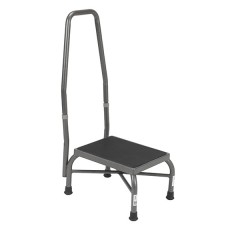 Heavy Duty Bariatric Footstool with Non-Skid Rubber Platform and Handrail