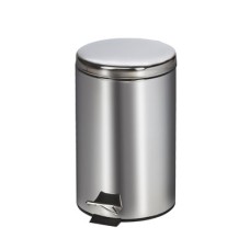 Clinton, Small Round Waste Receptacle. Stainless Steel, 13 Quart