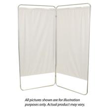 King size 3-Panel Privacy Screen - White 6 mil vinyl, 85" W x 68" H extended, 31" W x 68" H x2.5" D folded