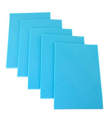CanDo Memory Foam with PSA, Blue, 1/4" x  8" x 12", Pack of 5