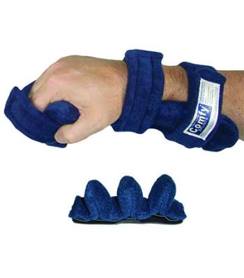 Comfy Splints, Standard Terry Cloth Hand Orthosis with Finger Separator, Adult, Navy Blue
