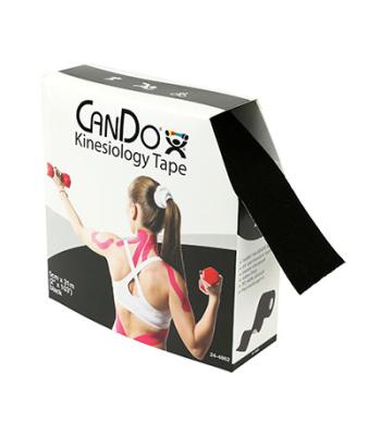 CanDo Kinesiology Tape, 2" x 103 ft, Black, 1 Roll