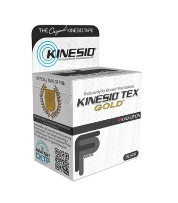 Kinesio Tape, Tex Gold FP, 2" x 5.5 yds, Black 1 Roll