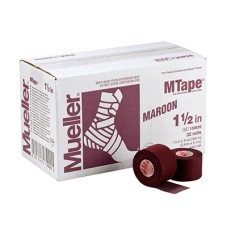 Mueller MTape, Maroon, 1.5" x 10 yd - 32 rolls
