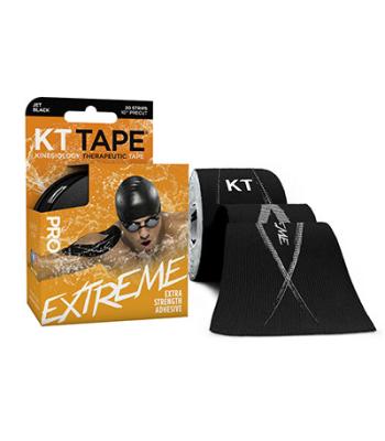 KT TAPE PRO Extreme, Precut 10" Strip (20 each), Jet Black