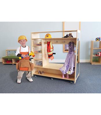 Mobile Dress-Up Center with Trays and Mirror