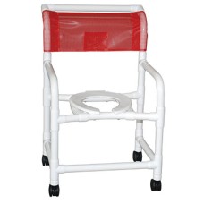 MJM International, wide shower chair (22"), twin casters (3")