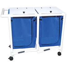 Double hamper with mesh bag - push/pull handle - footpedal