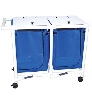 Double hamper with mesh bag - push/pull handle - footpedal