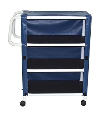 3-Shelf utility / linen cart with mesh or solid vinyl cover