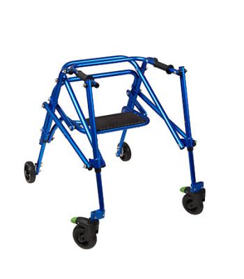 Klip Posterior walker, four wheeled with seat, blue, size 3