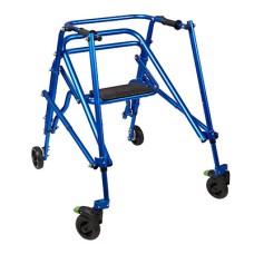 Klip Posterior walker, four wheeled with seat, blue, size  4