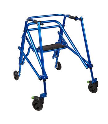 Klip Posterior walker, four wheeled with seat, blue, size  4