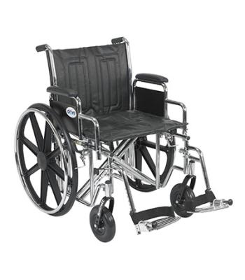 Sentra EC Heavy Duty Wheelchair, Detachable Desk Arms, Swing away Footrests, 20" Seat