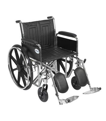 Sentra EC Heavy Duty Wheelchair, Detachable Full Arms, Elevating Leg Rests, 20" Seat