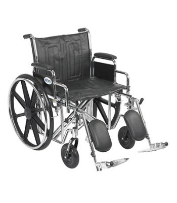 Sentra EC Heavy Duty Wheelchair, Detachable Desk Arms, Elevating Leg Rests, 22" Seat