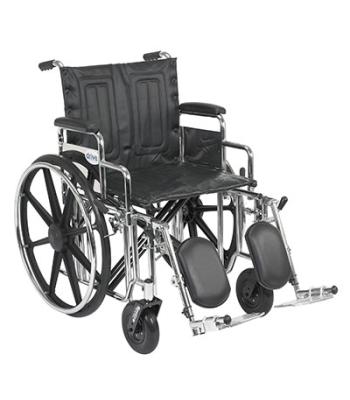 Sentra Extra Heavy Duty Wheelchair, Detachable Desk Arms, Elevating Leg Rests, 20" Seat