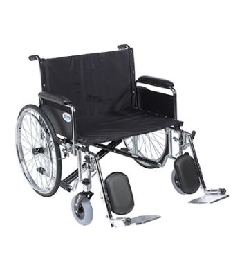 Sentra EC Heavy Duty Extra Wide Wheelchair, Detachable Full Arms, Elevating Leg Rests, 28" Seat