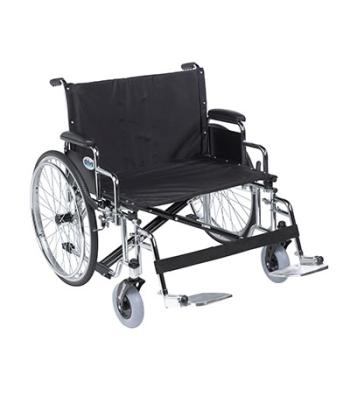 Sentra EC Heavy Duty Extra Wide Wheelchair, Detachable Desk Arms, Swing away Footrests, 30" Seat