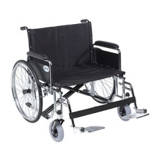 Sentra EC Heavy Duty Extra Wide Wheelchair, Detachable Full Arms, Swing away Footrests, 30" Seat