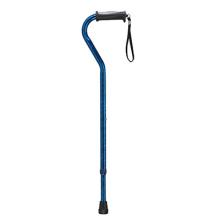 Drive, Adjustable Height Offset Handle Cane with Gel Hand Grip, Blue Crackle