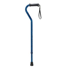 Drive, Adjustable Height Offset Handle Cane with Gel Hand Grip, Blue Crackle