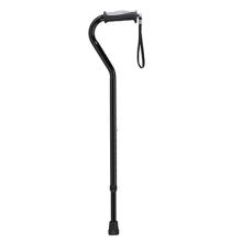 Drive, Adjustable Height Offset Handle Cane with Gel Hand Grip, Black