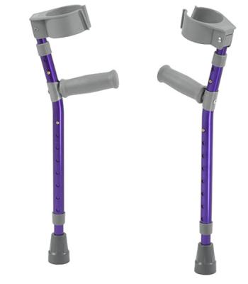 Pediatric forearm crutches, pair, small (15" to 22" grip height), purple
