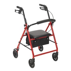 Drive, Rollator Rolling Walker with 6" Wheels, Red