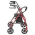 Drive, Four Wheel Rollator Rolling Walker with Fold Up Removable Back Support, Red