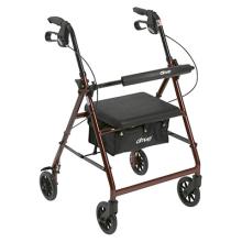 Drive, Rollator Rolling Walker with 6" Wheels, Fold Up Removable Back Support and Padded Seat, Red