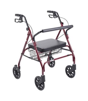 Drive, Heavy Duty Bariatric Rollator Rolling Walker with Large Padded Seat, Red