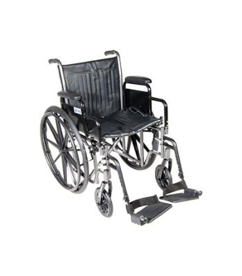 Drive, Silver Sport 2 Wheelchair, Detachable Desk Arms, Swing away Footrests, 16" Seat